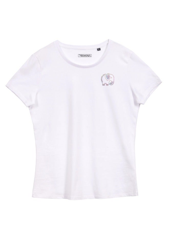 Primina Women's printed T-Shirt -Elephant, round neck, 100% cotton, regular fit for women - Image 1
