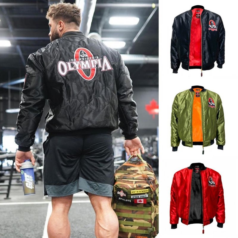 Olympia Olympiad Jacket Winter Plus Size Cotton-Padded Coat Sports Fitness Thickened Vertical Neck Embroidered Cotton-Padded Coat Zipper Jacket - Image 2