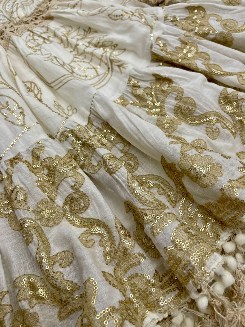 Antica Sartoria Gold Embroidery Dress - Image 2