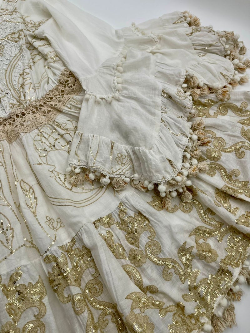 Antica Sartoria Gold Embroidery Dress - Image 4