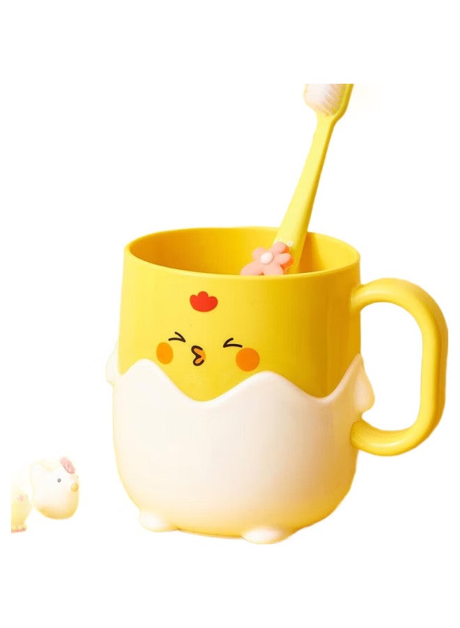 JAJALIN Children'S Mouthwash Cup, Toothbrush Cup, Thickened Shatterproof Cartoon Cute Baby Rinsing Cup, Yellow - Image 2