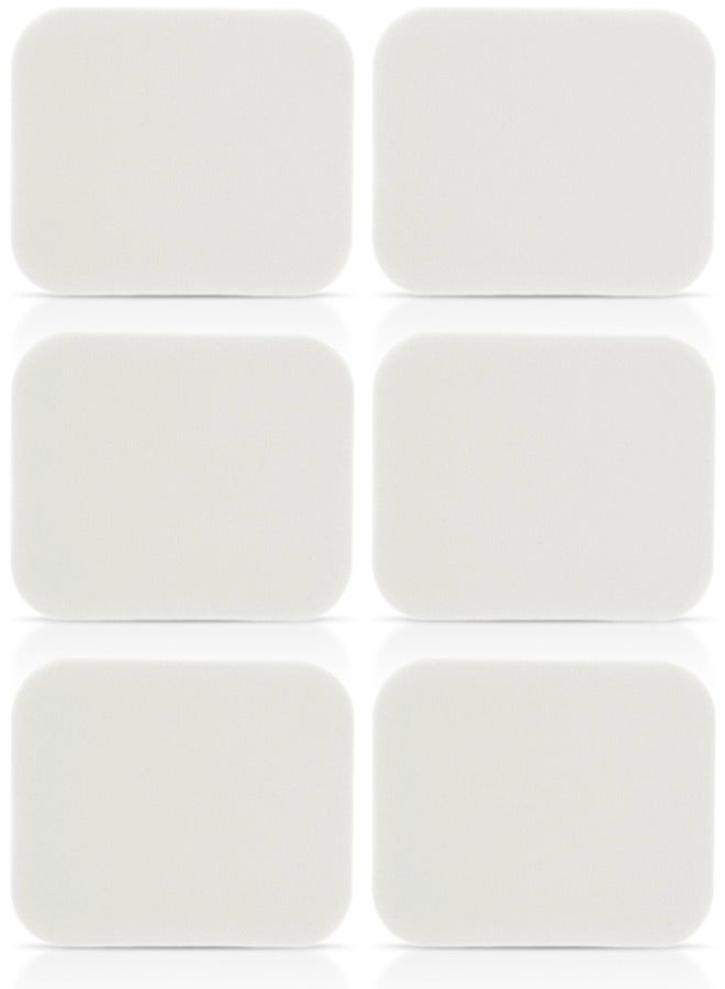 Kanza مجموعة إسفنجات مكياج مربعة الشكل 6 قطع - بلندر تجميل - بوف مكياج للوجه - مجموعة بوف من الفيلور للبودرة الحرة - أداة تطبيق البودرة المعدنية - مجموعة أدوات مكياج (أبيض) - Image 1