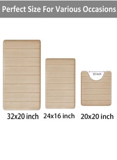Reelyo Bathroom Mats Memory Foam Bath Rug Set 3 Piece Non-Slip Bath Mats, Absorbent Shaggy Rugs, Machine Wash, Perfect Plush Bathroom Rugs, BathCarpets Set,Bath Mats for Bathroom Home Decor Accessories  - Image 2