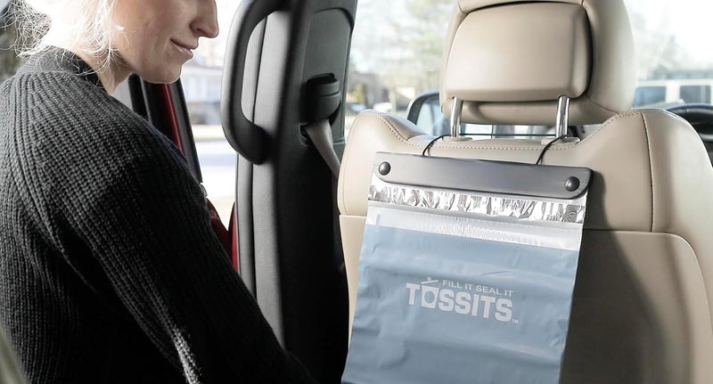 Tossits Disposable Car Trash Bag Hanging - Leak-Proof, Smell-Proof, Eco-Friendly, 3 Pack (Set of 21) - Image 3