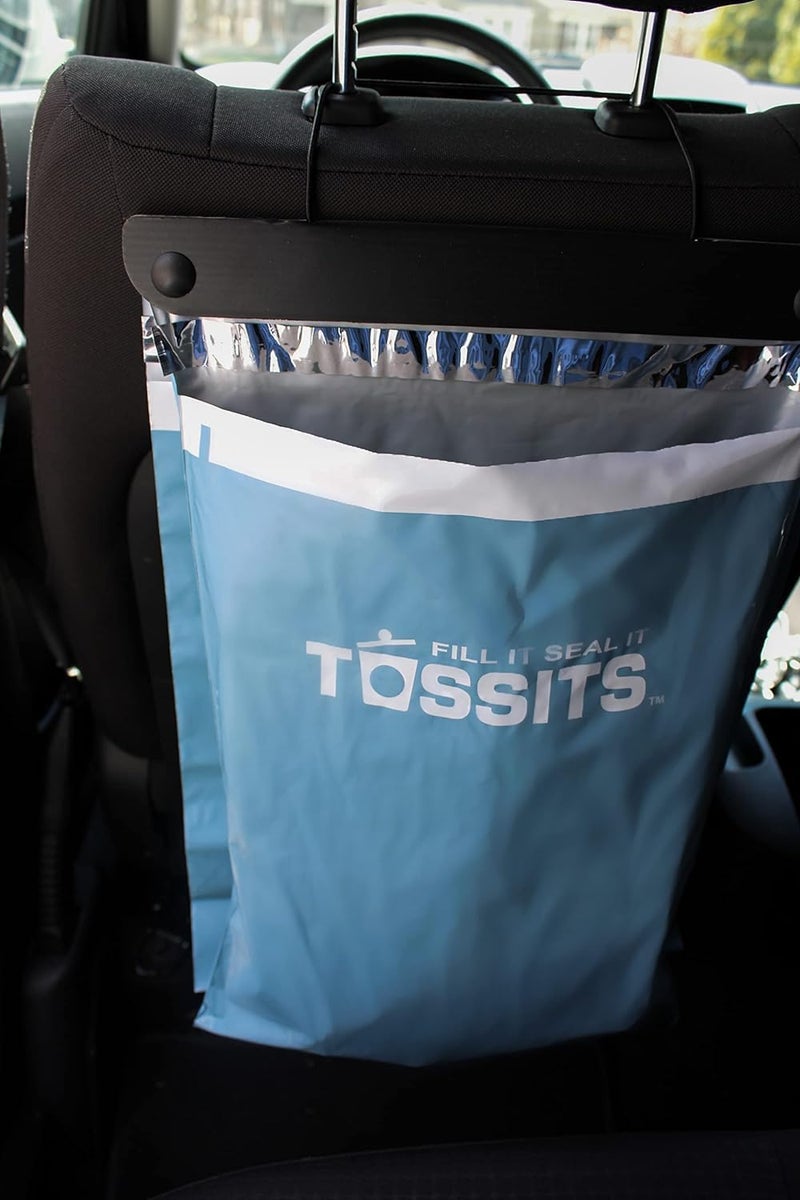 Tossits Disposable Car Trash Bag Hanging - Leak-Proof, Smell-Proof, Eco-Friendly, 3 Pack (Set of 21) - Image 2