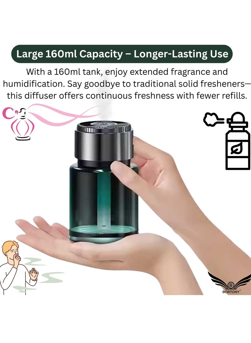 بورتوني موزع عطور السيارة الذكي معطر هواء معطر بالنجوم بسعة 160 مل، جهاز ذكي لتوزيع الروائح العلاجية، بخاخ عطر تلقائي للسيارة والمنزل والمكتب - Image 2