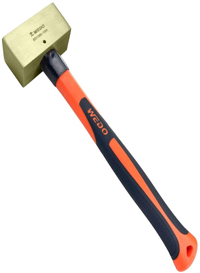 WEDO Brass Sledge Hammer 1lb, Double Face Brass Hammer with Fiberglass Handle,Strike Drilling Hammer, Club hammer, Crack Hammer, Brass Hammer, Die-Forged, Corrosion Resistant, 12" Length - Image 1