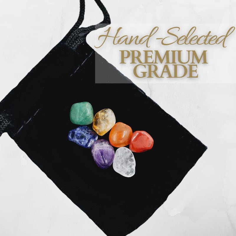 ZATNY Crystals and Healing Stones Premium Kit Velvet Pouch - 7 Chakra Stones Healing Crystals Set, Ebook, Gift (Tiny 7 Chakra Stones) - Image 3