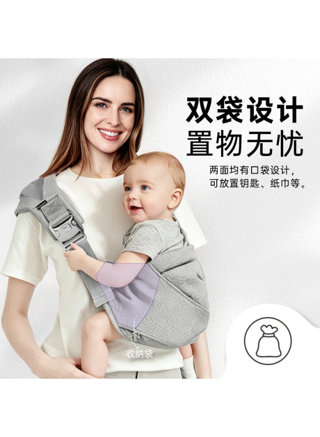 Baby Carrier, All‑Season Baby Sling, Simple Cross‑Body Strap with Hidden Storage Pouch, Hands‑Free Baby‑Wearing Gear for Outings - Image 2