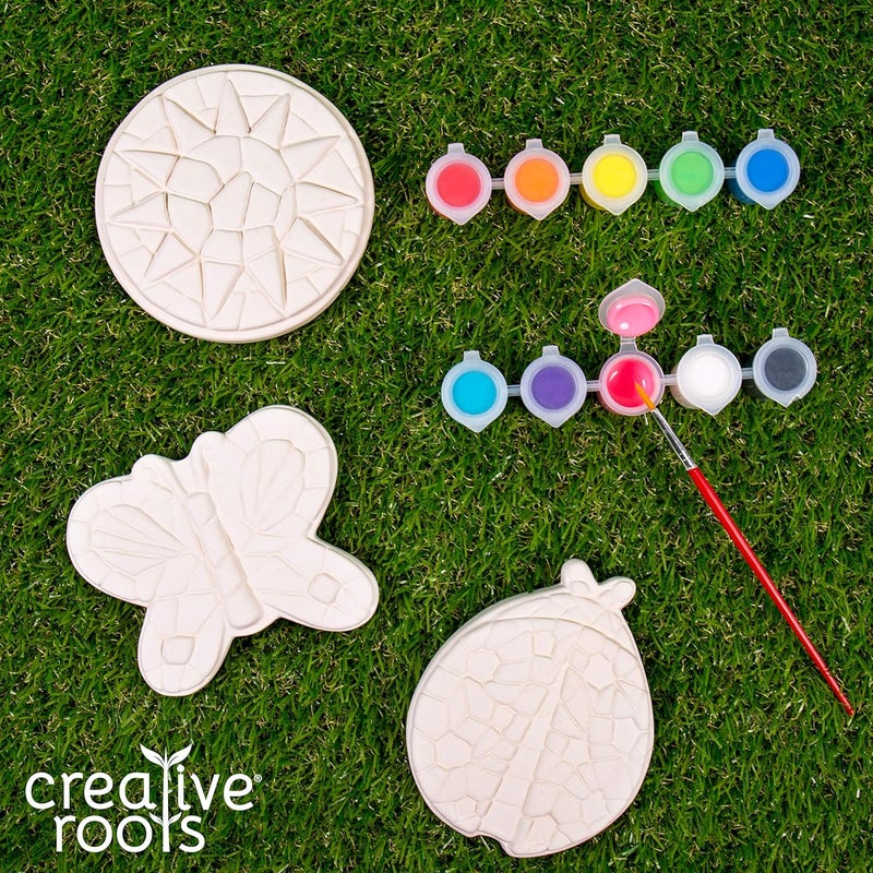 Creative Roots Paint Your Own Butterfly, Ladybug & Sun Stepping Stone by Horizon Group USA, 1 box of 3 count - Image 3