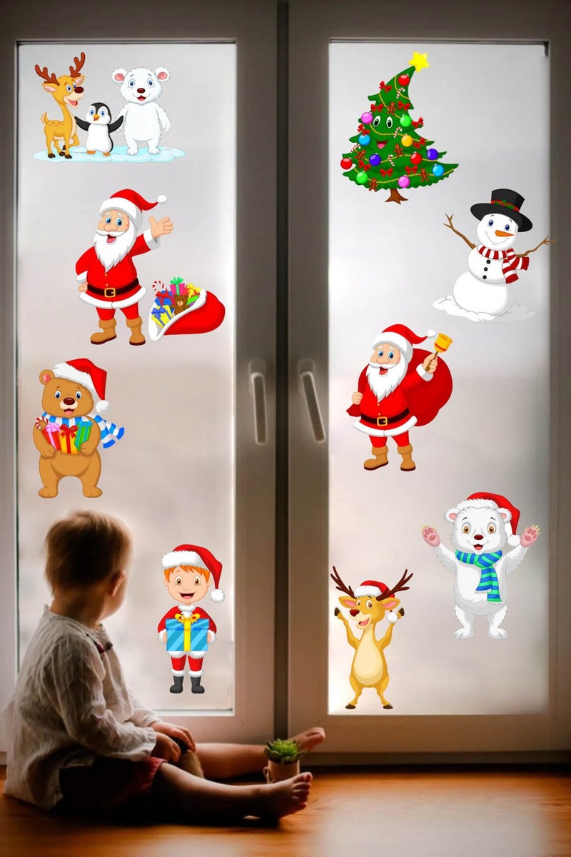 Kt Grup New Year Merry Christmas Special Cut Glass Wall Door Sticker Sets - Christmas Set - Image 1
