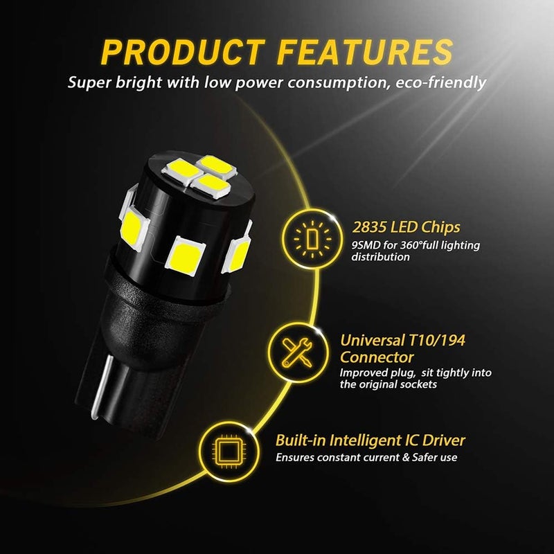 AUXLIGHT مصابيح LED بيضاء T10 921 194 168 912 عبوة 12، فائقة السطوع 12 فولت بديل لمصابيح RV وكامبر والقوارب وصندوق السيارة والإضاءة الداخلية وإضاءة الخرائط وإضاءة لوحة الترخيص، مصابيح عكسية. - Image 3