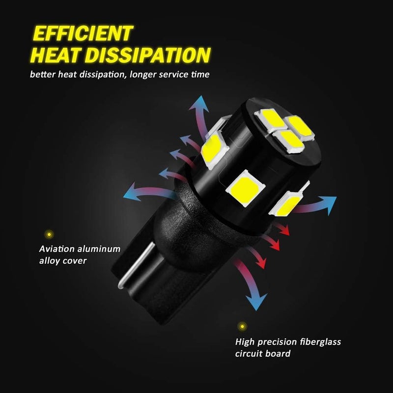 AUXLIGHT مصابيح LED بيضاء T10 921 194 168 912 عبوة 12، فائقة السطوع 12 فولت بديل لمصابيح RV وكامبر والقوارب وصندوق السيارة والإضاءة الداخلية وإضاءة الخرائط وإضاءة لوحة الترخيص، مصابيح عكسية. - Image 5