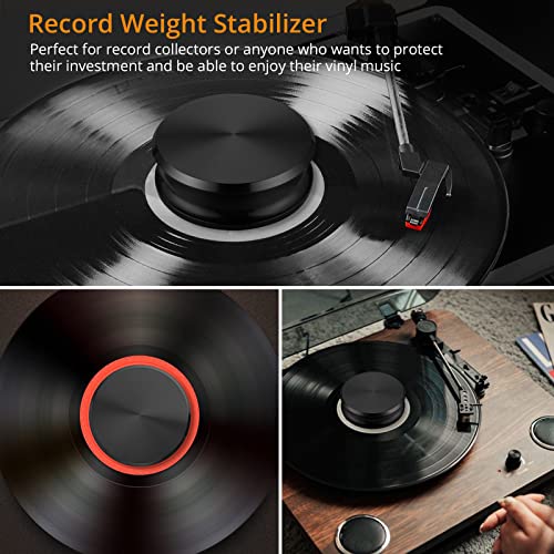 Neoteck Record Weight Stabilizer with Bubble Level 11oz Premium Aluminum Vinyl Record Stabilizer-Low Profile to Fits Under Dust Cover of Turntable Vinyl Disc LP Record Player for Vibration Balanced - Image 2
