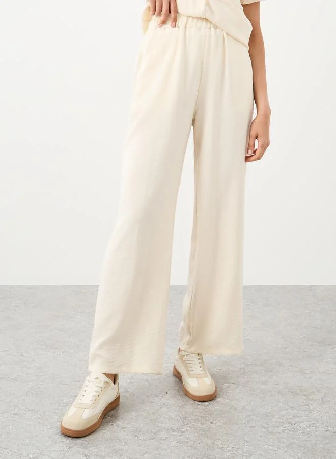 Take Two  Cream Solid Shirt and Straight Leg Pants Co-Ords for Women | Best Price UAE