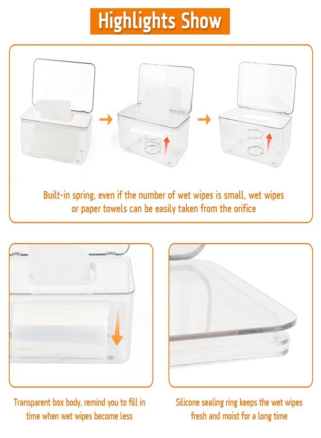 Flenpptly Baby Wipes Dispenser, Large Capacity Baby Wipes Holder Wipes Container Case, Keep Wipes Fresh & Easy to Open (Transparent) - Image 3