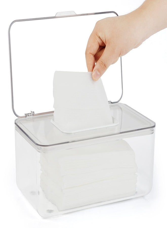 Flenpptly Baby Wipes Dispenser, Large Capacity Baby Wipes Holder Wipes Container Case, Keep Wipes Fresh & Easy to Open (Transparent) - Image 1