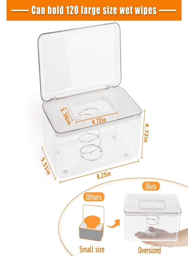 Flenpptly Baby Wipes Dispenser, Large Capacity Baby Wipes Holder Wipes Container Case, Keep Wipes Fresh & Easy to Open (Transparent) - Image 2