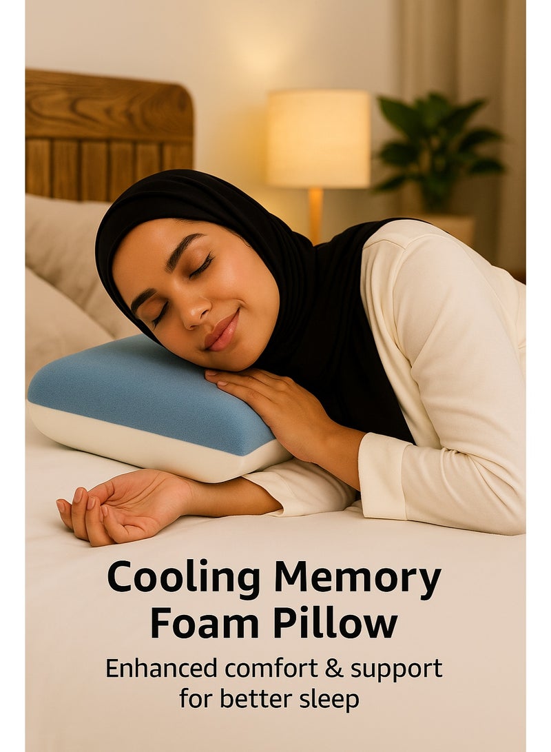 ACPLAY Cervical Memory Foam Pillow for Neck Pain Relief Reversible Soft and Supportive Cooling Pillow for Side and Back Sleepers Premium Home and Gift Choice - Image 2