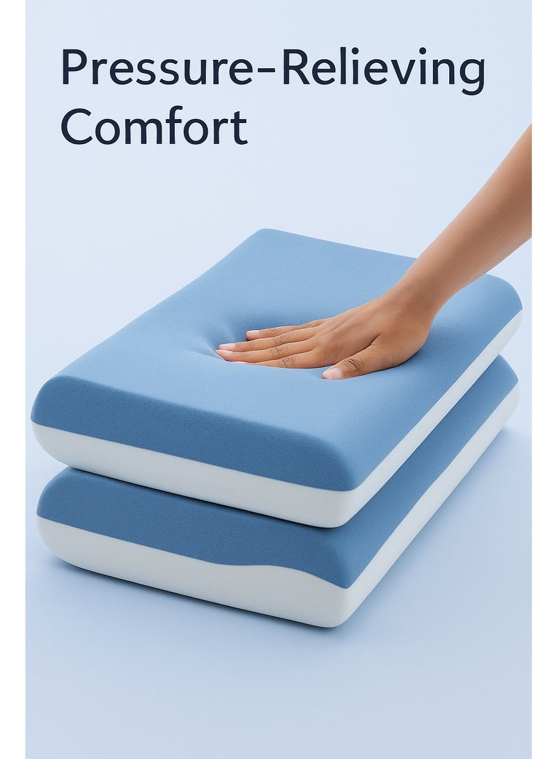 ACPLAY Cervical Memory Foam Pillow for Neck Pain Relief Reversible Soft and Supportive Cooling Pillow for Side and Back Sleepers Premium Home and Gift Choice - Image 4