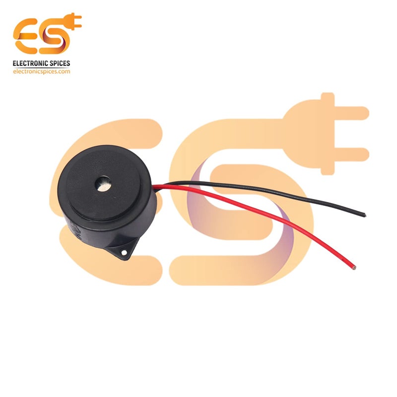 Electronicspices جرس بيزو إلكتروني كبير DC مع جرس محاط صغير 95DB مع أسلاك (5) - Image 2