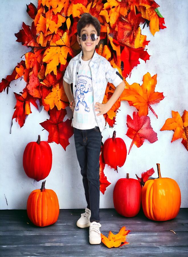 CHOiCE Kids' Ensemble (Dress Shirt and Tee) for 5-Year-Olds - 2024 Summer Range - Gentle Materials and Lively Hues for a Chic and Cozy Appearance, Available in 🌈 CHOICE - Image 3