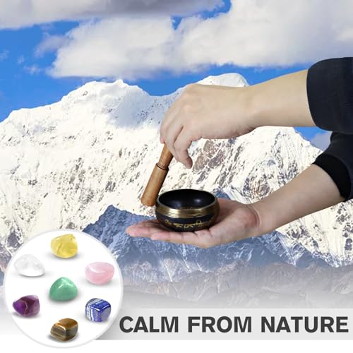 TATOODAA Tibetan Singing Bowl Set (16Pcs) - Pure Sound - 3.5 inch Brass Material - 100% Handmade - for Sound Healing, Chakra Balancing, Meditation, Mindfulness, Stress Relief Tools, Unique Spiritual Gifts - Image 4