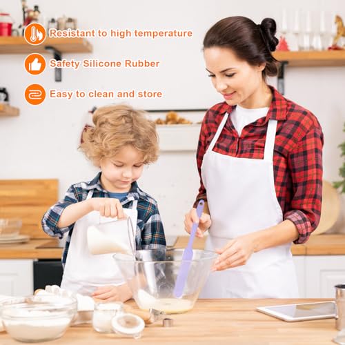 CATOSUM 4 Pcs Silicone Jar Spatulas, Non-Stick Heat Resistant Cake Cream Spatulas Set, 9.8 inch Cake Cream Butter Spatulas(4 colors） - Image 4
