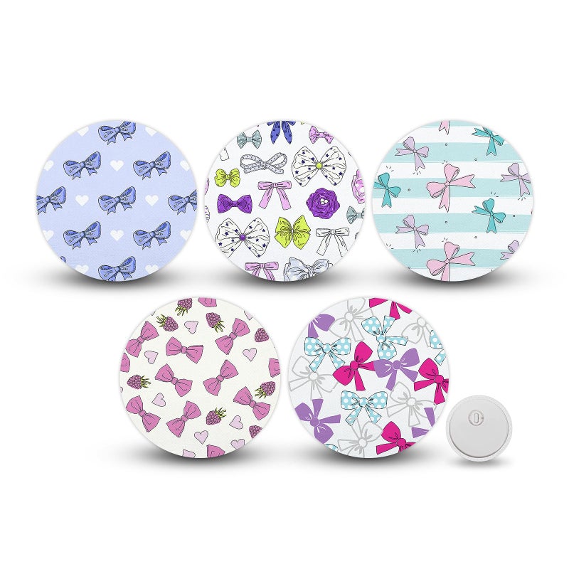 iFunyo 30 Pack Libre 3 sensors Covers,Waterproof & Sweatproof Fabric CGM Patches for Libre 3 & Plus,Latex-Free & Hypoallergenic Last for 15 Days,Bow Ties - Image 1