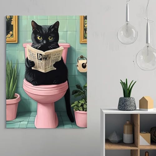ARPADAMO cat Diamond Art Kits for Adults,5D Diamond Painting DIY Black Cat Diamond Art Diamond Painting Kits for Adult,Round Full Drill Diamonds, Diamond Art Kits for Home Decor-12x16inch - Image 3