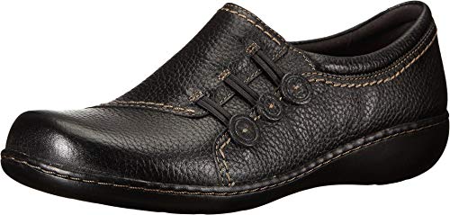 Clarks womens Ashland Effie loafers shoes, Black, 8.5 Wide US - Image 1