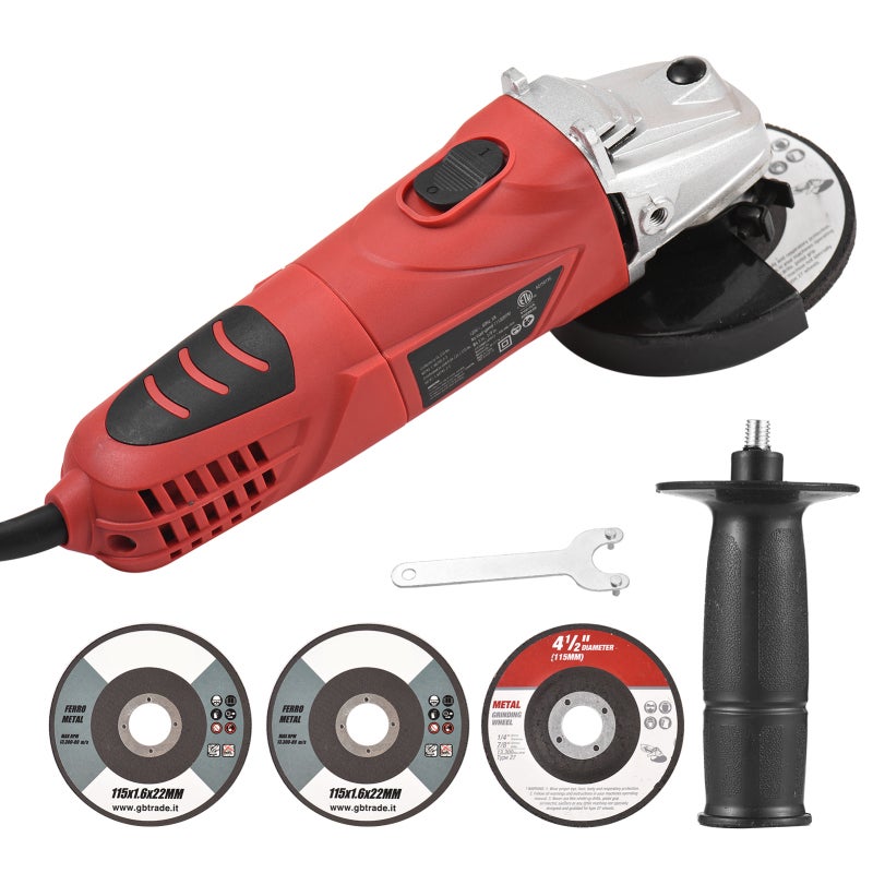 Angle Grinder: 6-Amp 720W 11000RPM Powerful Electric Grinder - Convenient Operation Safety Protection Ergonomic Design Corded Angle Grinder for Professional Cutting Grinding Applications - Image 5
