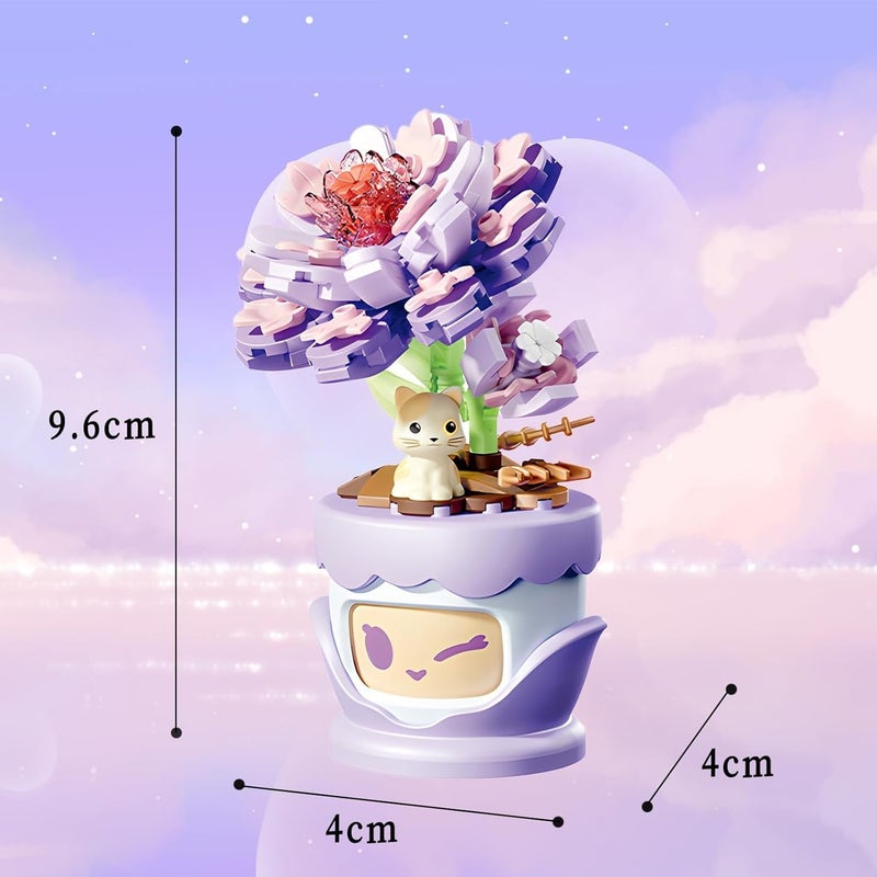 TOYS LAND Mini Building Blocks 160 PCS of Creative Flower Toy Building Set, Artificial Plant Flowers Building Blocks Kit for Home & Office Decoration, Birthday Gift for Adult Boys Girls (Dahlia) - Image 3