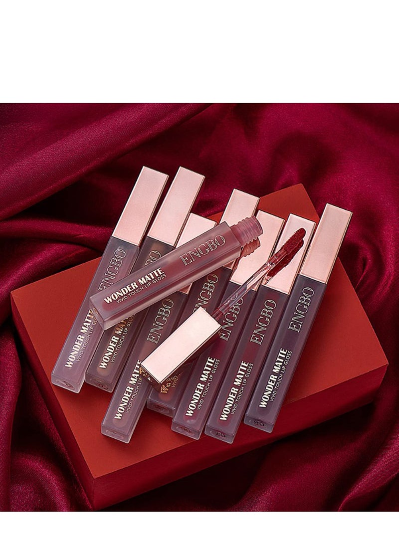 SYOSI 8 Colors Matte Liquid Lipstick Nude Set, Lip Glosses For Shiny & Plump Lips, Long-Lasting Waterproof Non-Stick Cup Not Fade Velvet Matte Lip Gloss Lipstick Set Gift For Women/Girl - Image 2
