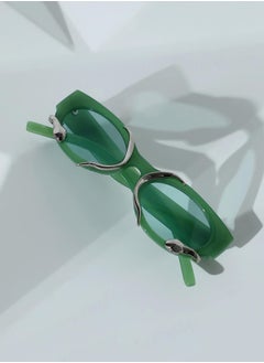 Haute Sauce The Serpent Oval Sunglasses - Kelly Green  - Image 1