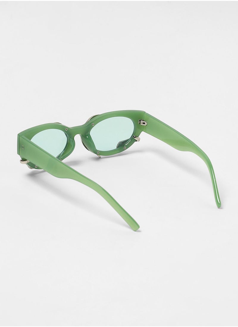 The Serpent Oval Sunglasses - Kelly Green - pzsku/ZEB03EC9300AF1FA81081Z/45/_/1741336637/61c2a430-3c3c-41fe-9ef7-eaae125681ab