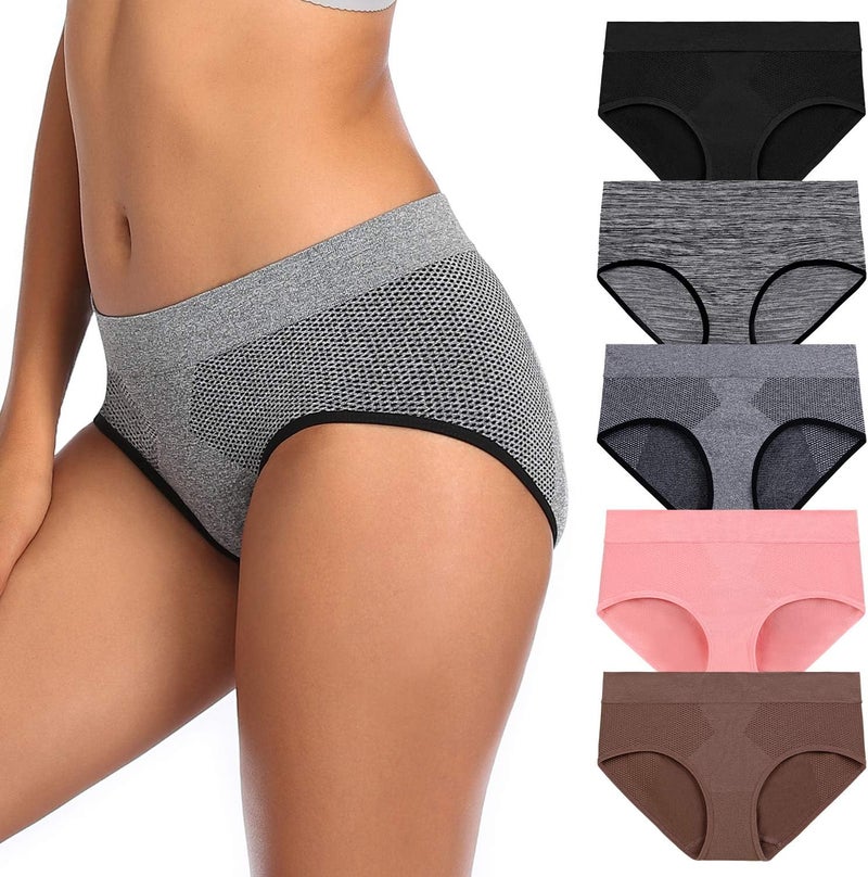 Ocojoce Womens Underwear, Breathable Wicking Underwear Sports Soft Tagless Briefs Comfortable Hipster Panties for Women - Image 1