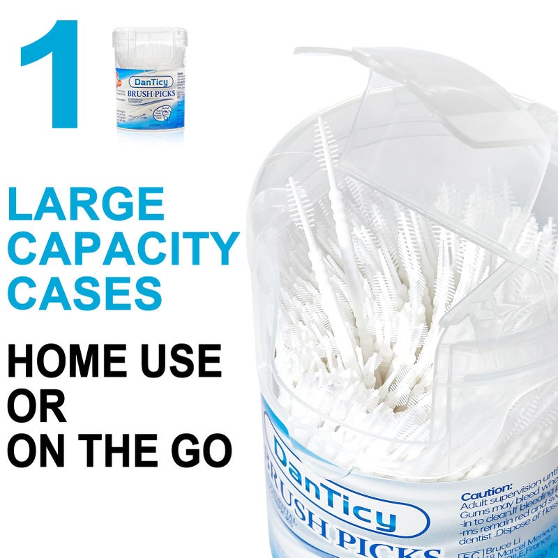DanTicy Brushpicks Interdental Toothpicks,Soft Bristle Dental Floss Picks Toothpicks,Helps Removes Plaque and Debris Between Your Teeth 300PCS (Pack of 1) - Image 4