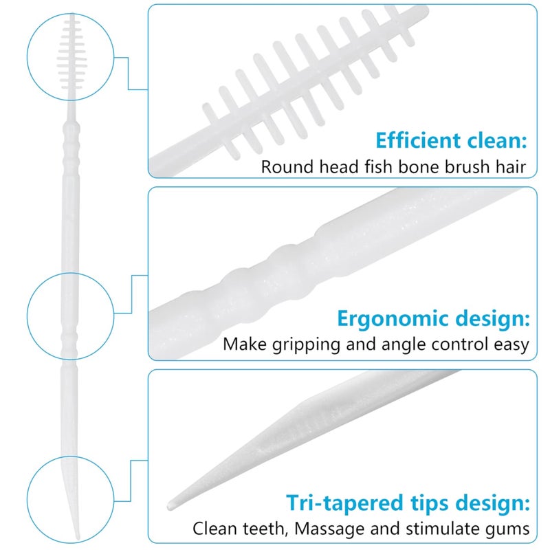 DanTicy Brushpicks Interdental Toothpicks,Soft Bristle Dental Floss Picks Toothpicks,Helps Removes Plaque and Debris Between Your Teeth 300PCS (Pack of 1) - Image 3