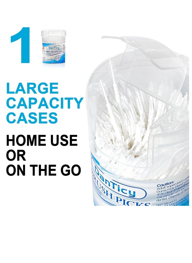 DanTicy - Brushpicks Interdental Toothpicks,Soft Bristle Dental Floss Picks Toothpicks,Helps Removes Plaque and Debris Between Your Teeth 300PCS (Pack of 1) - Image 1