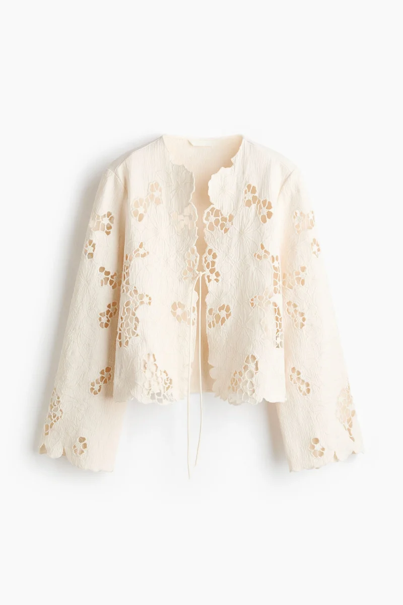 H&M Scalloped broderie anglaise jacket