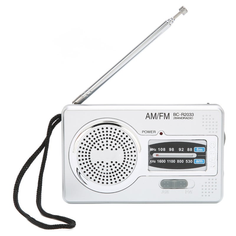 Pocket AM FM Radio - 2 AA Battery Powered Portable Durable ABS Material Mini Radio for Camping Travel - Timeless Elegant Gift for Elderly Parents Grandparents - Image 1