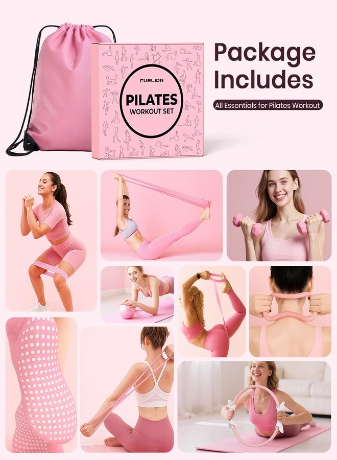 Fuelion Pilates Ring Set for Women, Home Workout Pilates Equipment with Resistance Bands, 14'' Magic Circle, Mini Ball, Pilates Starter Kit for Strength, Toning and Flexibility, Workout Guide Included - Image 2