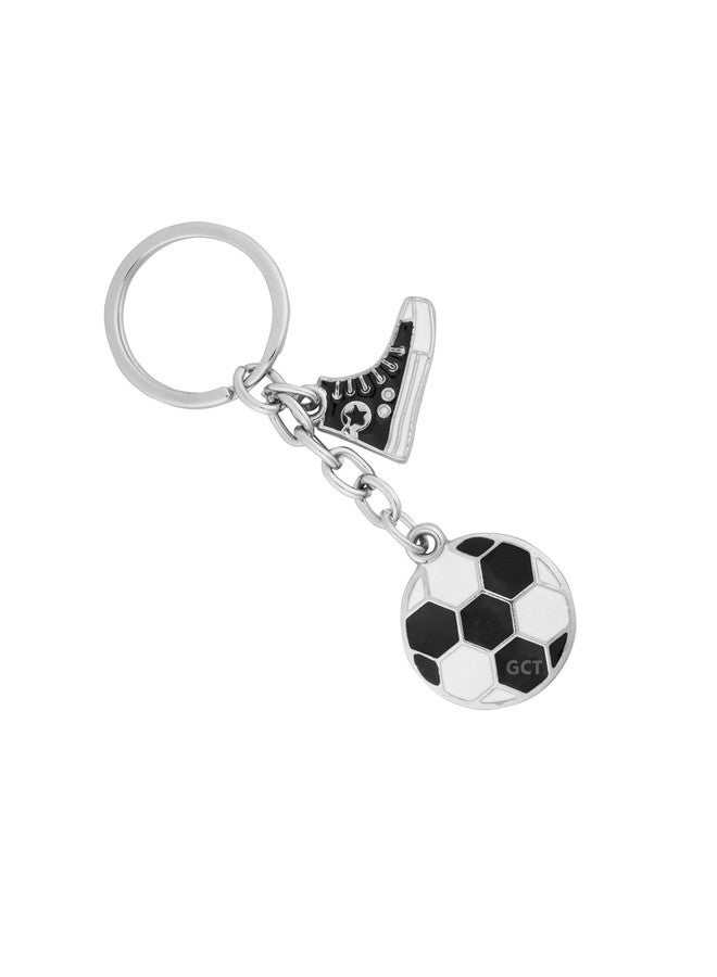 GCT Football Sneaker Shoes with Ball Soccer Sports (KC-2) Black Metal Keychain for Car Bike Men Keys - Image 3