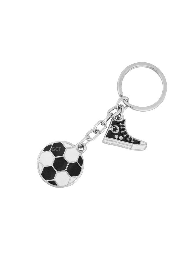 GCT Football Sneaker Shoes with Ball Soccer Sports (KC-2) Black Metal Keychain for Car Bike Men Keys - Image 4