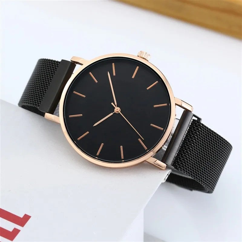 Y&D High Quality Minimalism Thin Men and Women Watch Stainless Steel Magnetic Mesh Strap Quartz Watch Gift Men Wristwatch No logo - Image 3