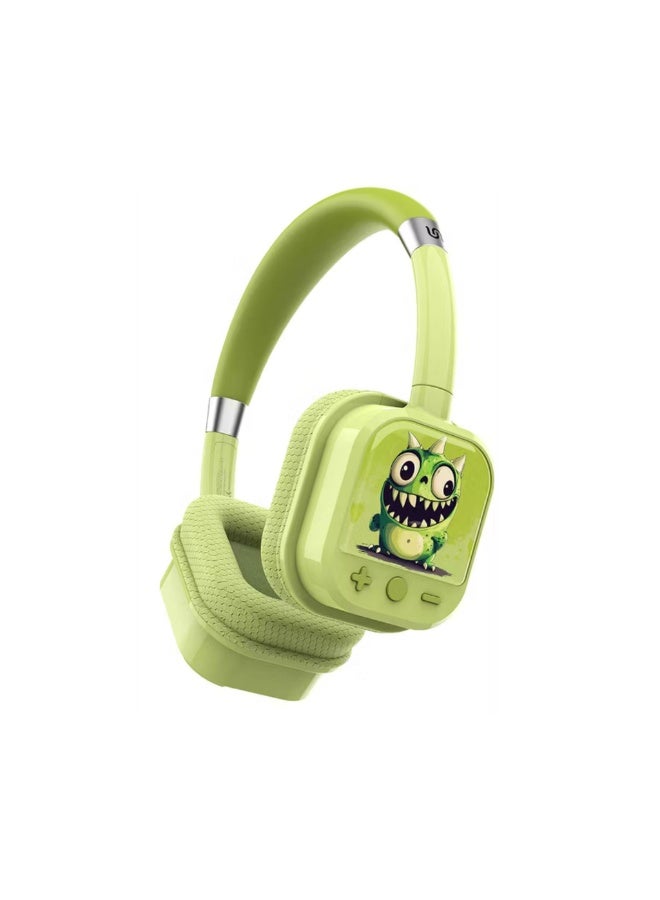 Porodo Soundtec Yotowave Kids Wireless Headphones with Comfortable & Breathable Cushion, 200mAh Battery, Up to 25 Hours Play Time, 40mm Speaker Size, Bluetooth Version 5.4, Recommended for Kids Aged 6+, Skin-Friendly Material, Safe Volume Limit - Green - Image 3
