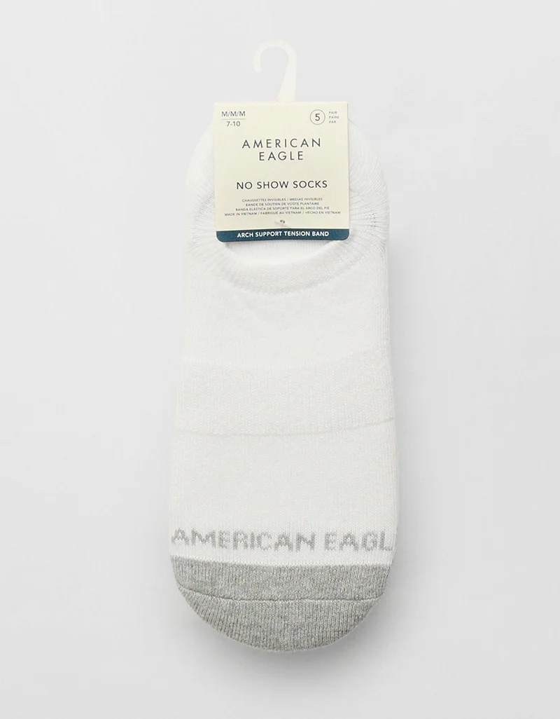 American Eagle AEO Terry Invisible Socks 5-Pack