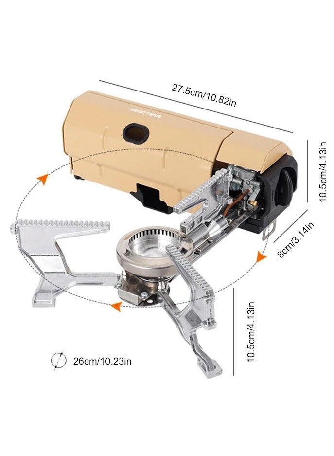 Generic Camping Gas Stove 2670W Portable Folding Cassette Gas Burner Outdoor Picnic Travel Cooking Grill Cooker Heating System (Green) - Image 4