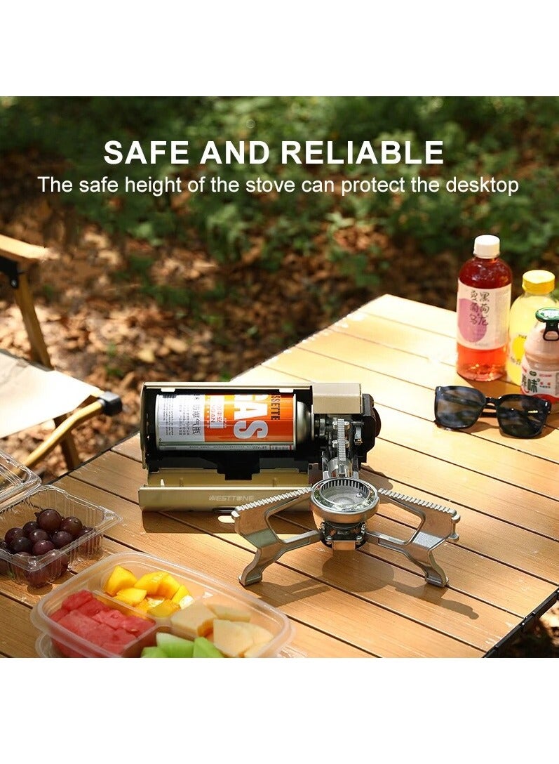 Generic Camping Gas Stove 2670W Portable Folding Cassette Gas Burner Outdoor Picnic Travel Cooking Grill Cooker Heating System (Green) - Image 3